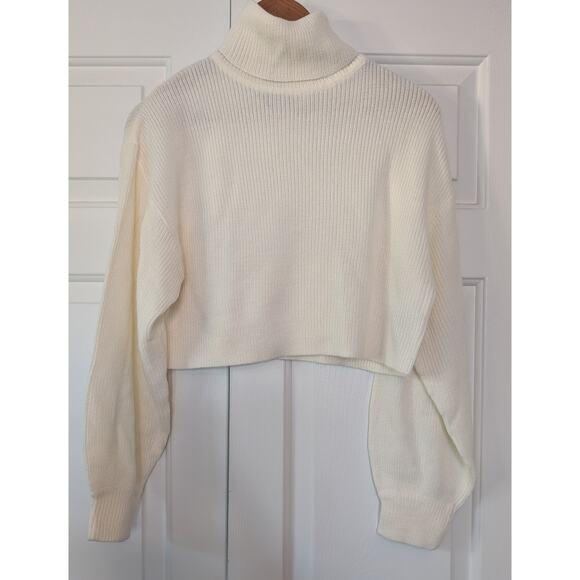 Divided Cream Turtleneck Cropped Sweater - Picture 1 of 5